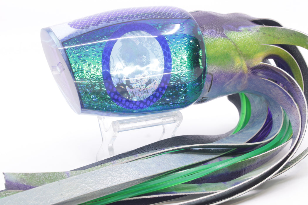 A La Vive Lures Green-Blue Oil Slick Ice Blue-Blue Eyes XL Pothound 16" 15.7oz ALV