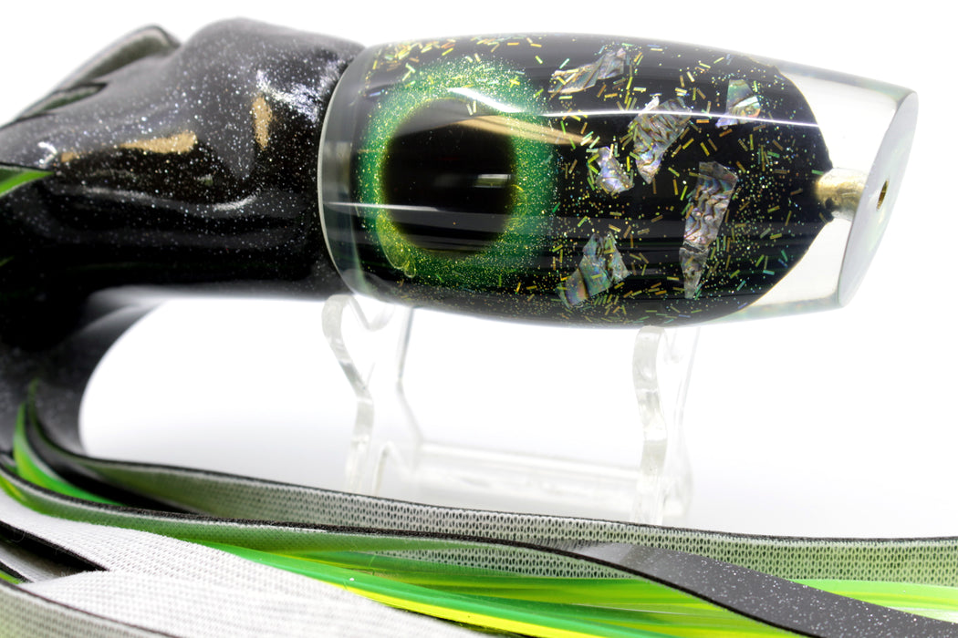 Coggin Lures Black-Green S&P Cracked Abalone Copalure 45 Fish Head 12" 5.5oz Vinyl Black