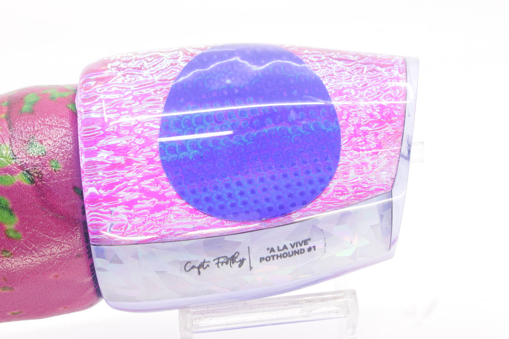 A La Vive Lures Pink Oil Slick Blue Eyes XL Pothound 16" 15.7oz ALV Pink Mahi