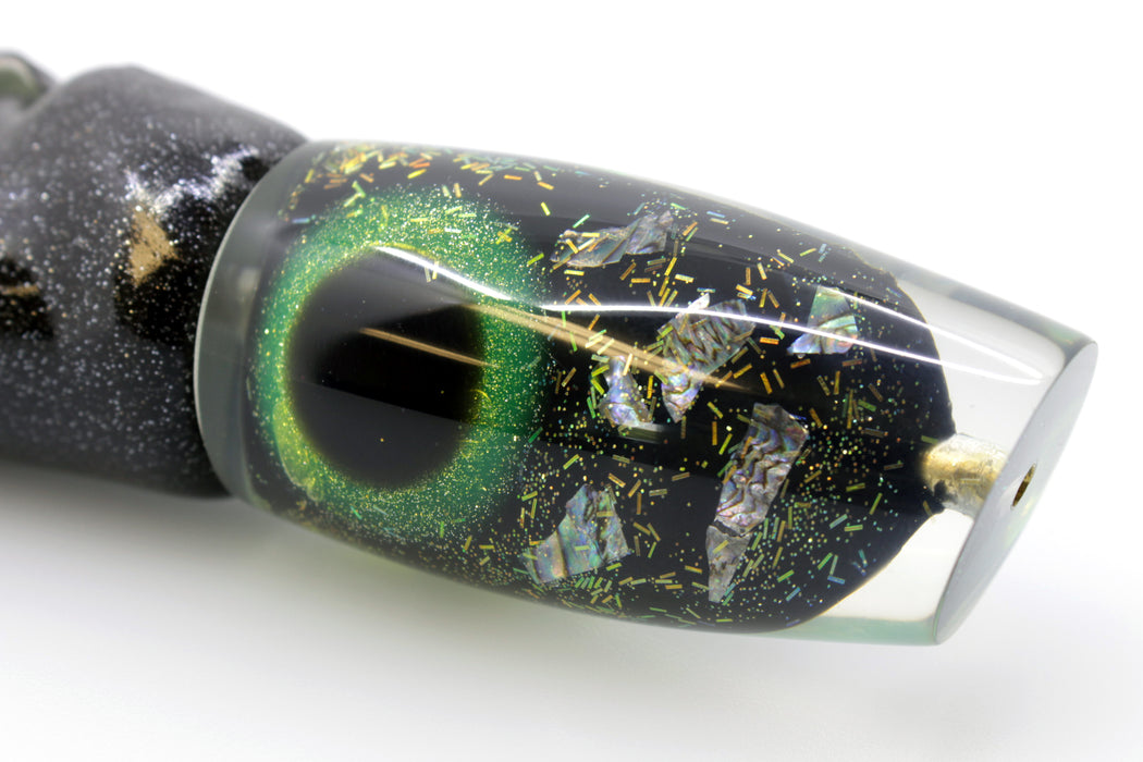 Coggin Lures Black-Green S&P Cracked Abalone Copalure 45 Fish Head 12" 5.5oz Vinyl Black