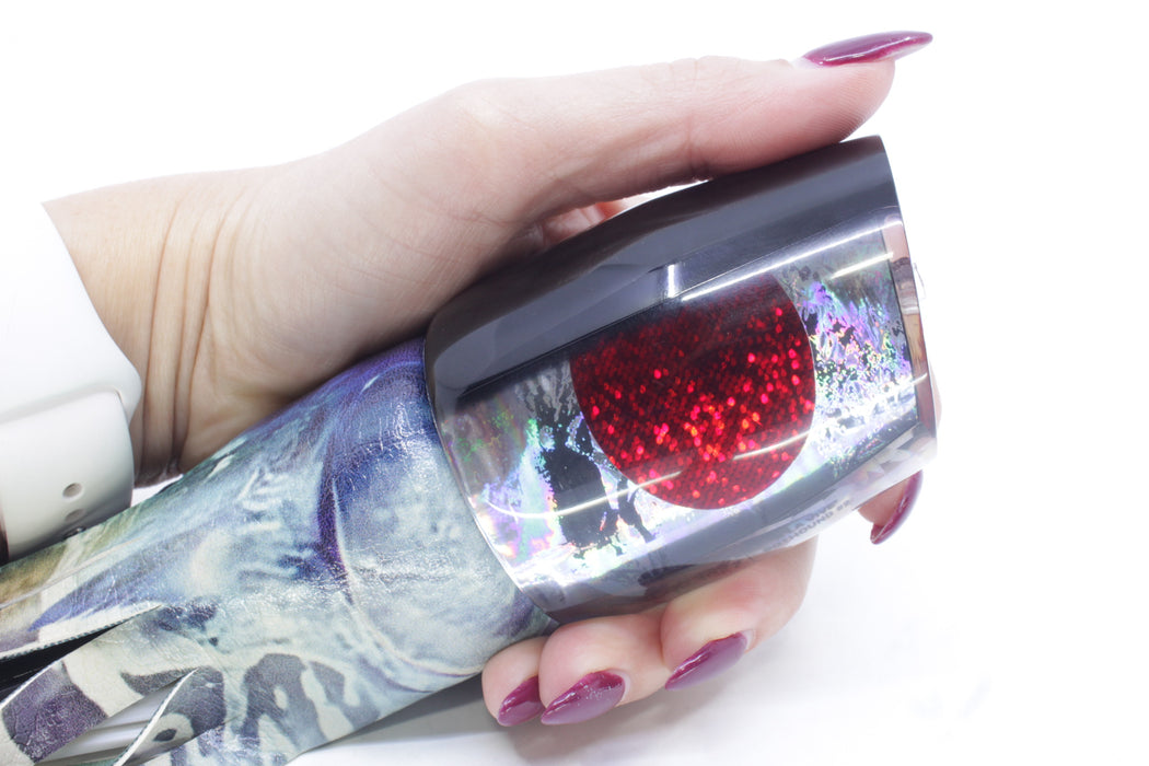 A La Vive Lures Silver Rainbow Black Back Red Eyes Large Pothound 14" 10.5oz ALV