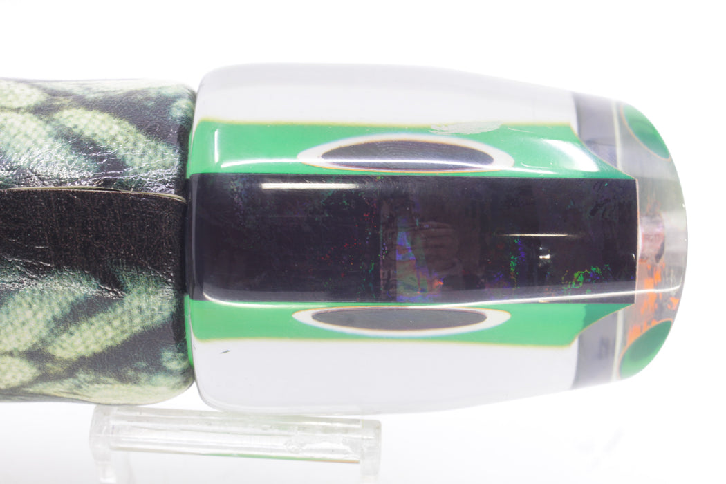 A La Vive Lures Green Rainbow Black-Orange Eyes Large Pothound 14" 10.5oz ALV