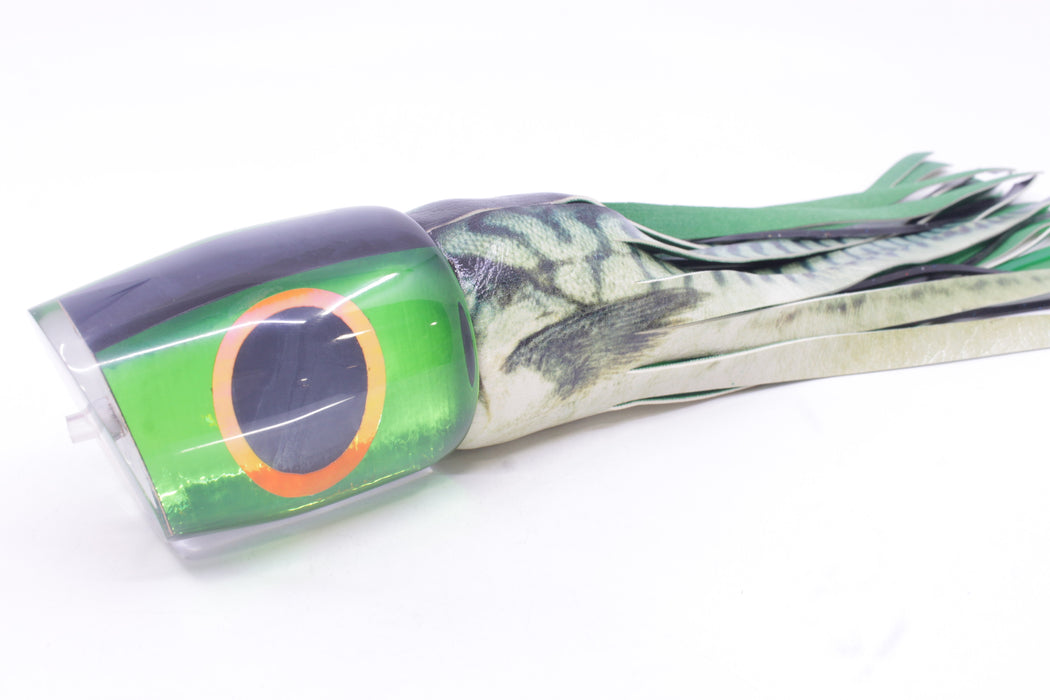 A La Vive Lures Green Rainbow Black-Orange Eyes Large Pothound 14" 10.5oz ALV
