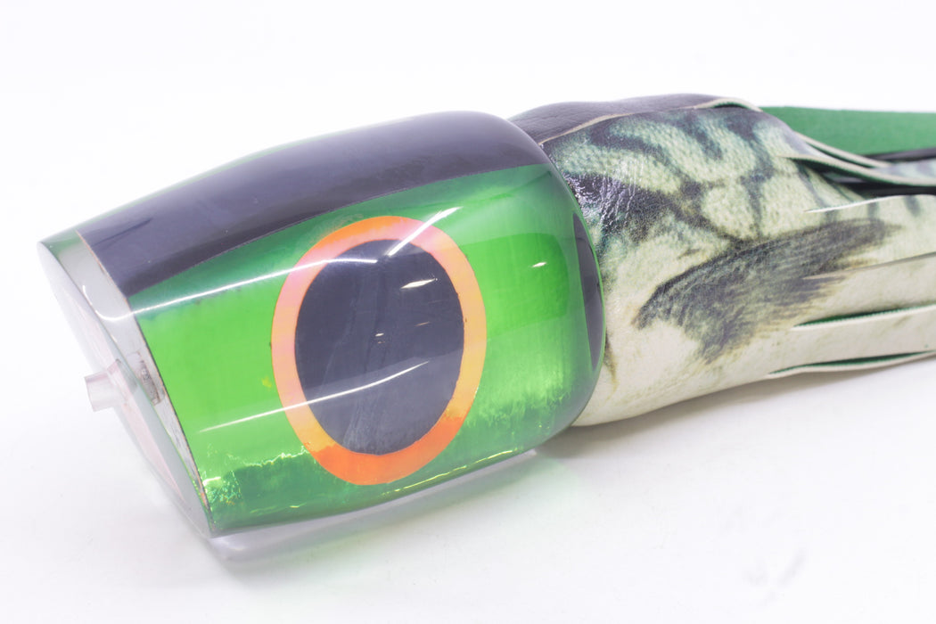 A La Vive Lures Green Rainbow Black-Orange Eyes Large Pothound 14" 10.5oz ALV