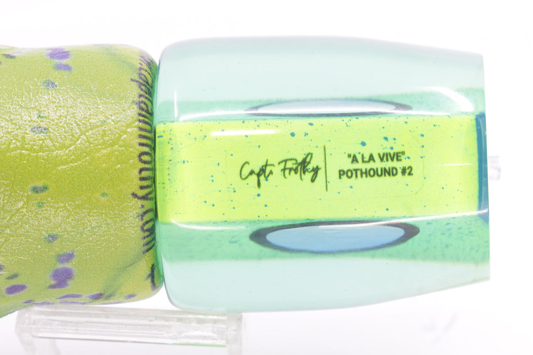 A La Vive Lures Mahi Ice Blue-Black Eyes Large Pothound 14" 10.5oz ALV Mahi Green