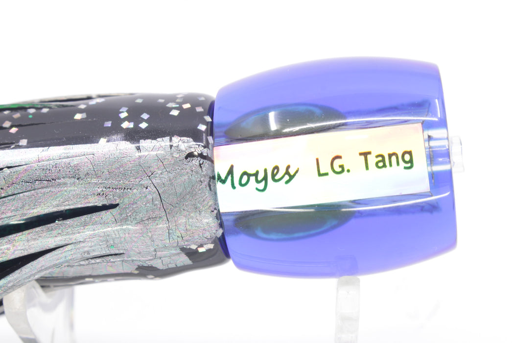 Moyes Lures Paua Shell Blue Back Taxi Eyes Large Tang 9" 3oz Skirted Black Aurora