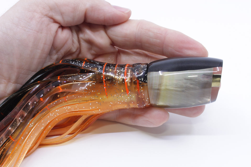 Crampton Baits Real Tan MOP Black Back Small DT 9" 4oz Skirted Black-Orange