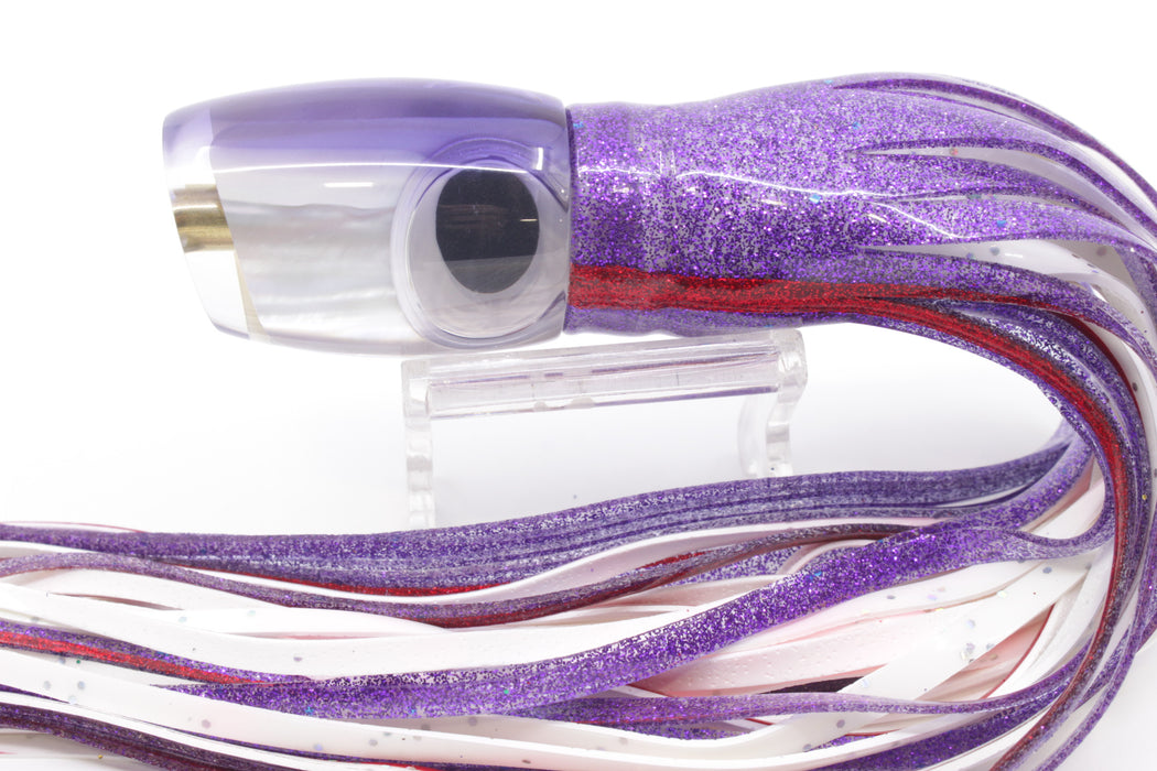 Crampton Baits Real White MOP Purple Back Small DT 9" 4oz Skirted Purple/White