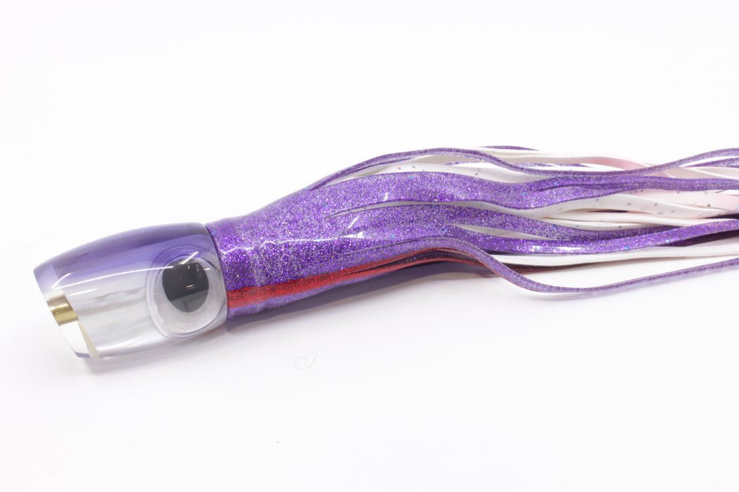 Crampton Baits Real White MOP Purple Back Small DT 9" 4oz Skirted Purple/White