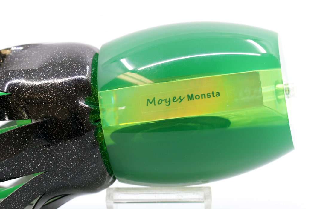 Moyes Lures Lime Green MOP Black Back Monsta Teaser 24oz Vinyl Black