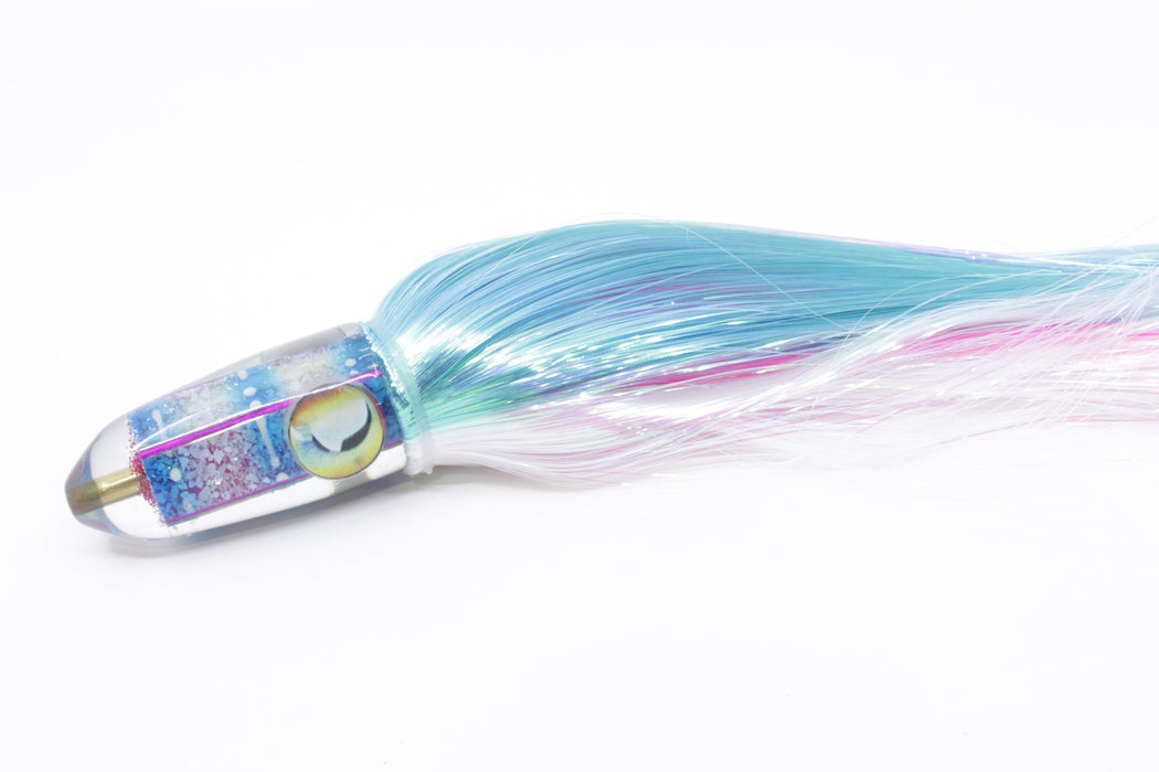 Ganku Lures "Glow Squidbob" Blue S&P Cuttlefish Long Bullet 9" 7oz Strobez Ice Blue-White