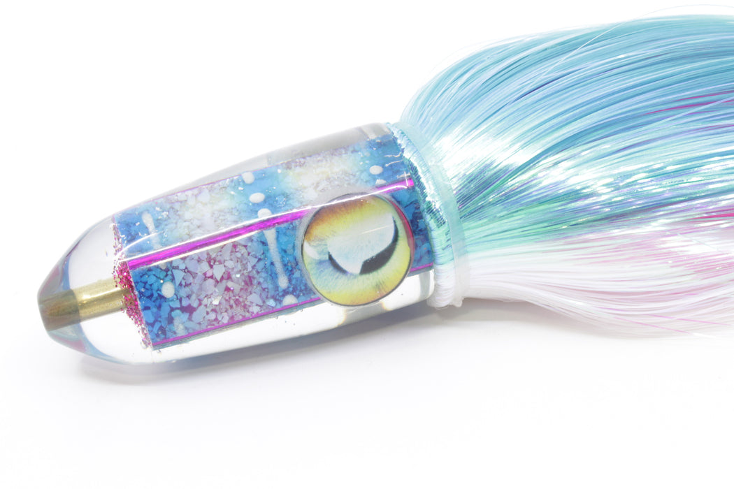 Ganku Lures "Glow Squidbob" Blue S&P Cuttlefish Long Bullet 9" 7oz Strobez Ice Blue-White