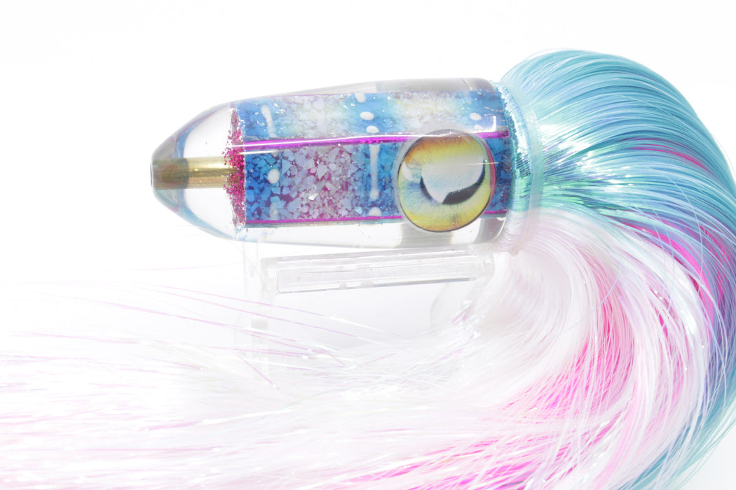 Ganku Lures "Glow Squidbob" Blue S&P Cuttlefish Long Bullet 9" 7oz Strobez Ice Blue-White