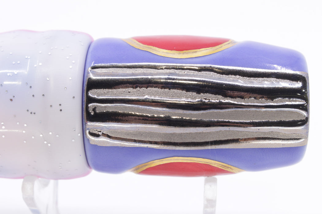 Mark White Lures Blue 4-Hole Pusher-Cupped Face 9"+ 7.6oz Skirted Blue-White-Pink