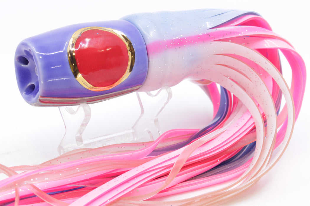 Mark White Lures Blue 4-Hole Pusher-Cupped Face 9"+ 7.6oz Skirted Blue-White-Pink