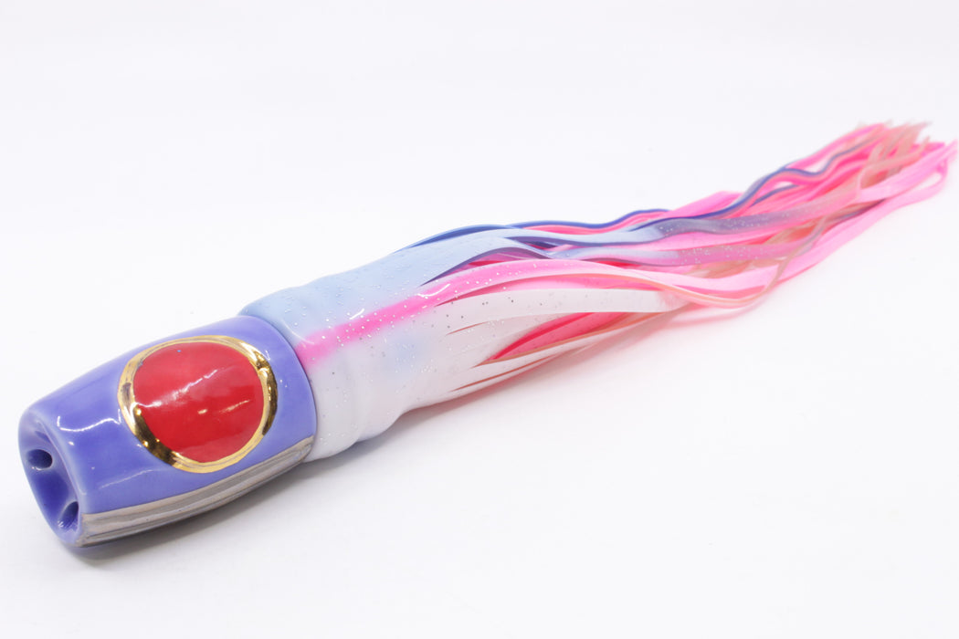 Mark White Lures Blue 4-Hole Pusher-Cupped Face 9"+ 7.6oz Skirted Blue-White-Pink