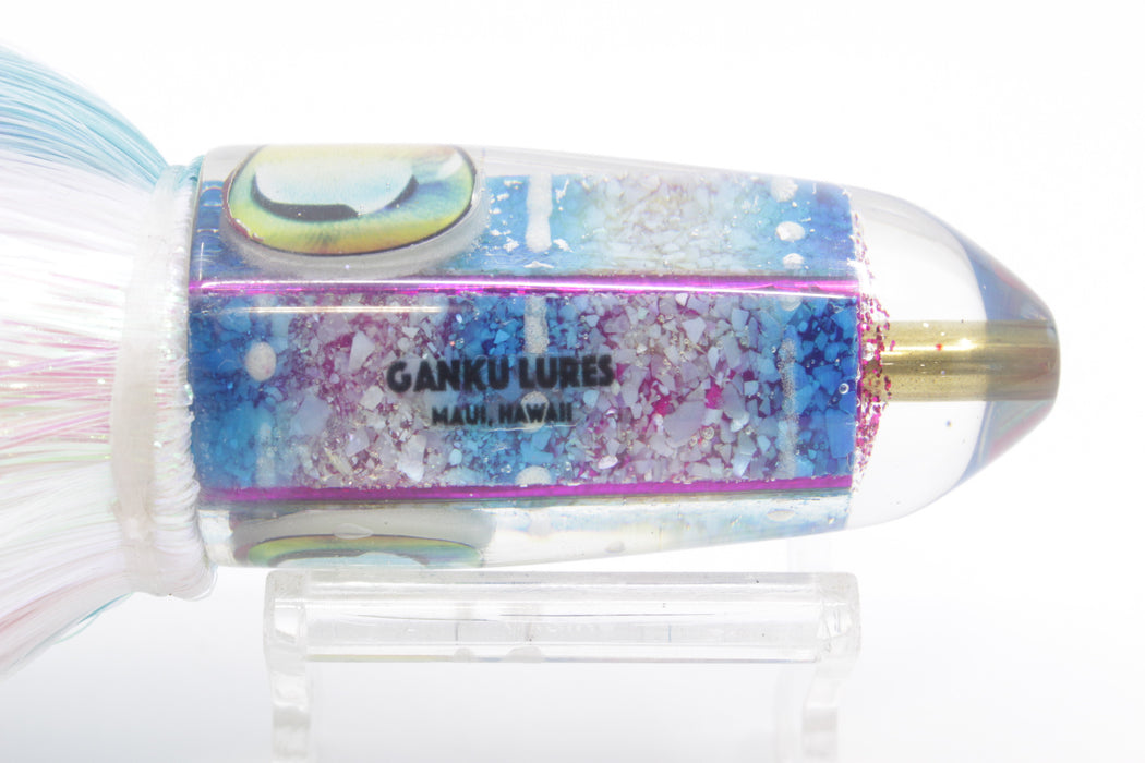 Ganku Lures "Glow Squidbob" Blue S&P Cuttlefish Long Bullet 9" 7oz Strobez Ice Blue-White