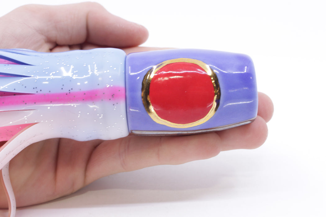 Mark White Lures Blue 4-Hole Pusher-Cupped Face 9"+ 7.6oz Skirted Blue-White-Pink