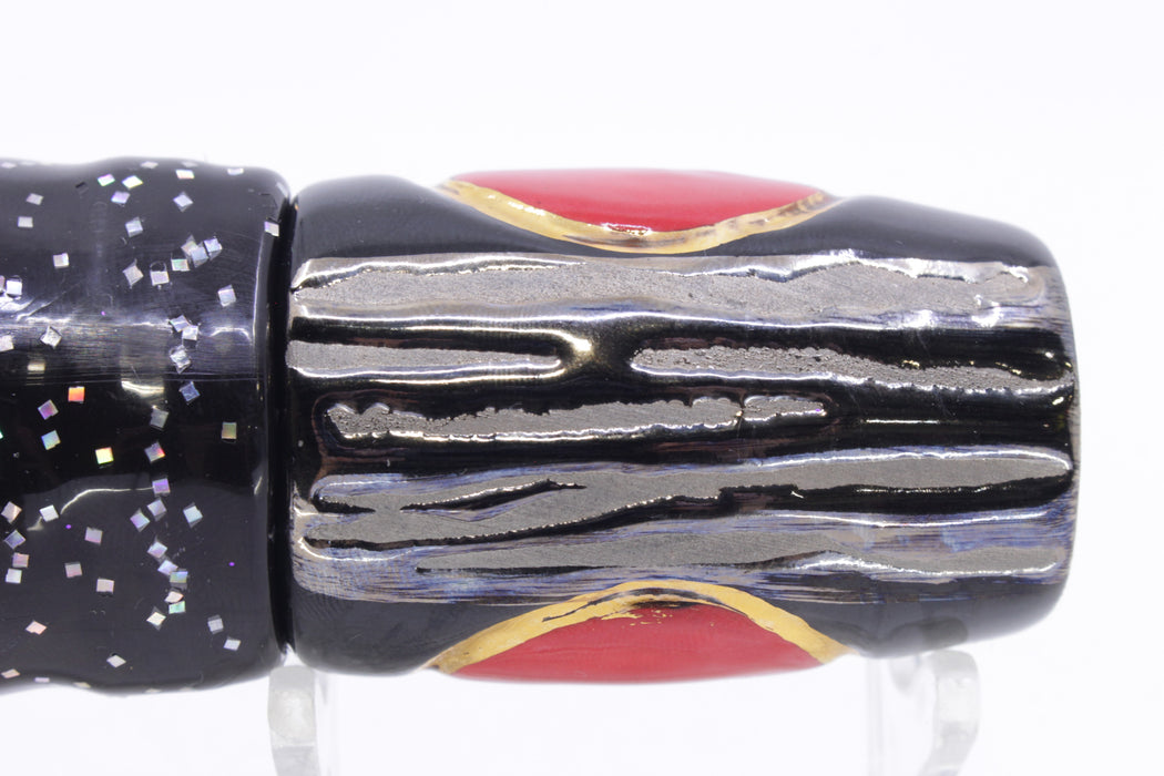 Mark White Lures Black Death 4-Hole Pusher-Cupped Face 9"+ 7.6oz Skirted Black/Purple