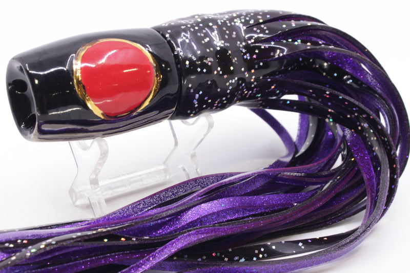 Mark White Lures Black Death 4-Hole Pusher-Cupped Face 9"+ 7.6oz Skirted Black/Purple