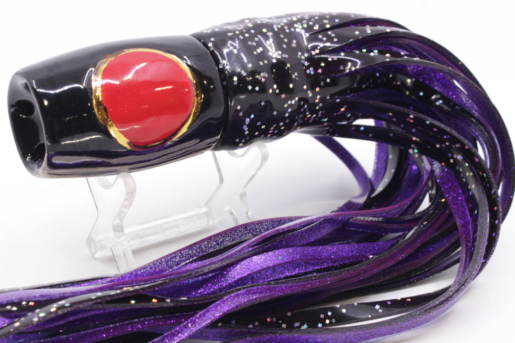 Mark White Lures Black Death 4-Hole Pusher-Cupped Face 9"+ 7.6oz Skirted Black/Purple