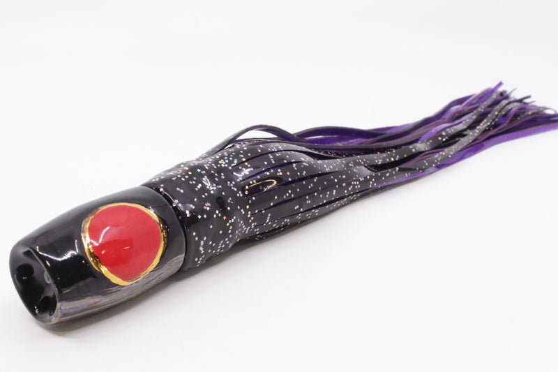 Mark White Lures Black Death 4-Hole Pusher-Cupped Face 9"+ 7.6oz Skirted Black/Purple