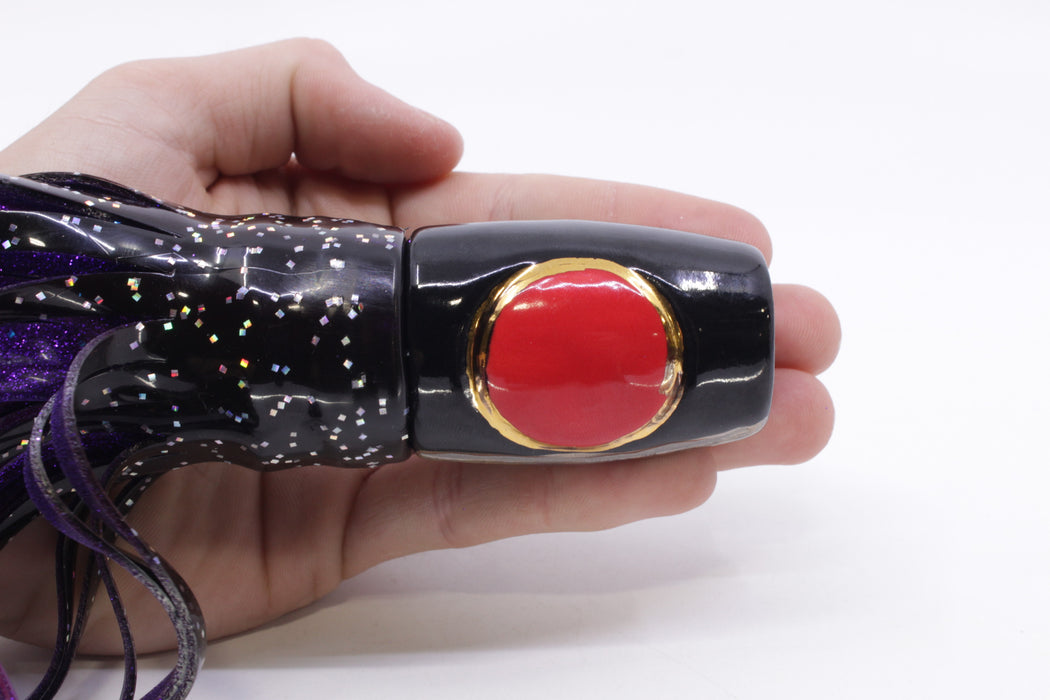 Mark White Lures Black Death 4-Hole Pusher-Cupped Face 9"+ 7.6oz Skirted Black/Purple