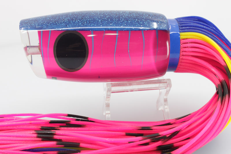 Amaral Lures Pink Pearl Blue Back Blue Stripes Black-Gold Eyes Naja 16" 14.5oz Blue-Pink