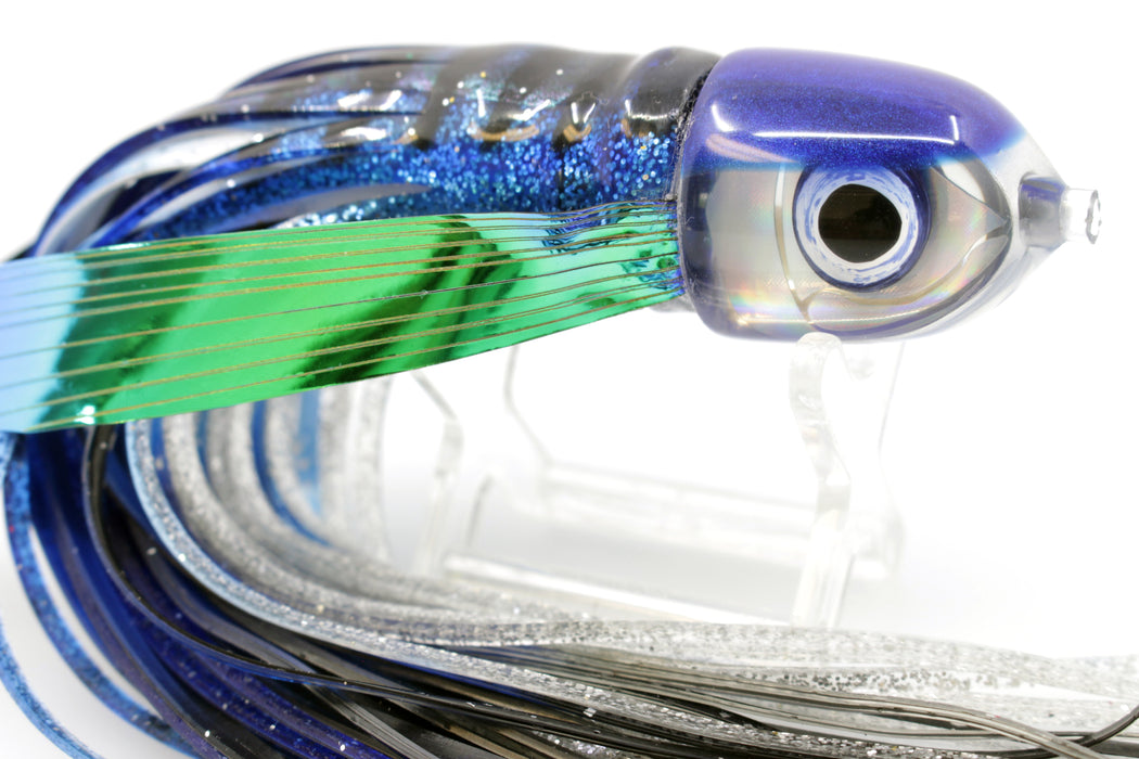 LS Lures Silver Rainbow Blue Back Flyer 7" 2.6oz Skirted Blue Aurora with Wings