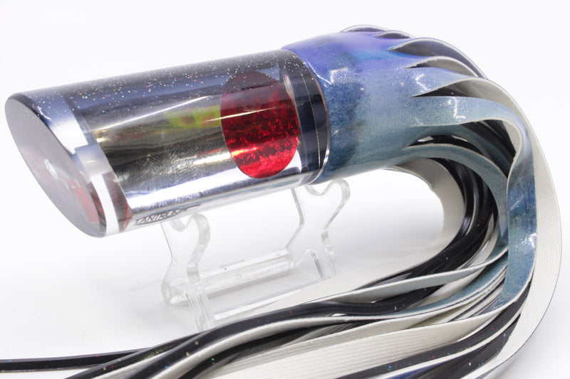 TANTRUM Lures Mirrored Black Back Red Eyes Large Tube 12" 7.7oz Fire Tailz Vinyl