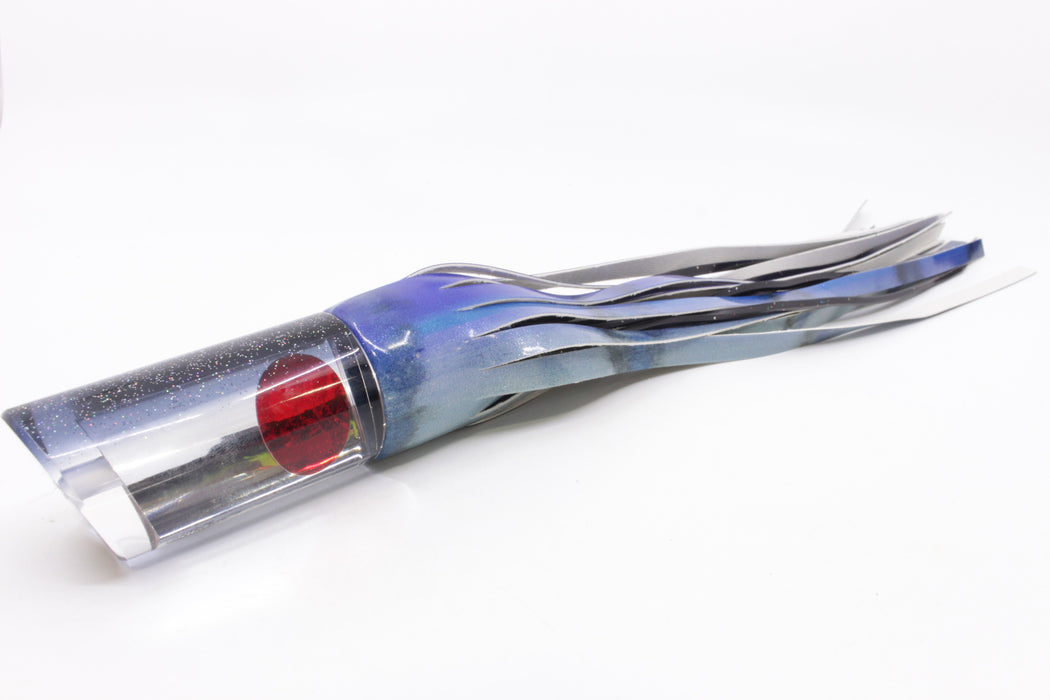 TANTRUM Lures Mirrored Black Back Red Eyes Large Tube 12" 7.7oz Fire Tailz Vinyl