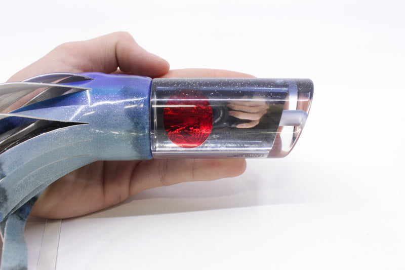 TANTRUM Lures Mirrored Black Back Red Eyes Large Tube 12" 7.7oz Fire Tailz Vinyl