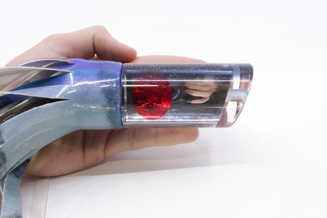 TANTRUM Lures Mirrored Black Back Red Eyes Large Tube 12" 7.7oz Fire Tailz Vinyl