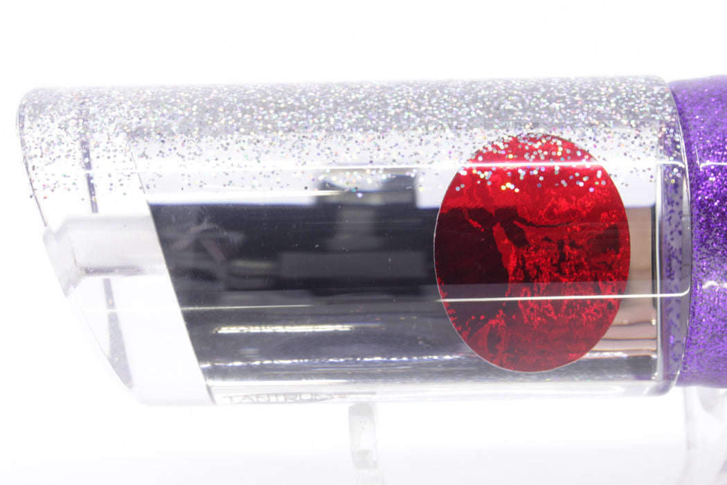 TANTRUM Lures Mirrored Silver Back Large Tube 12" 8.5oz Skirted Purple/Milky White