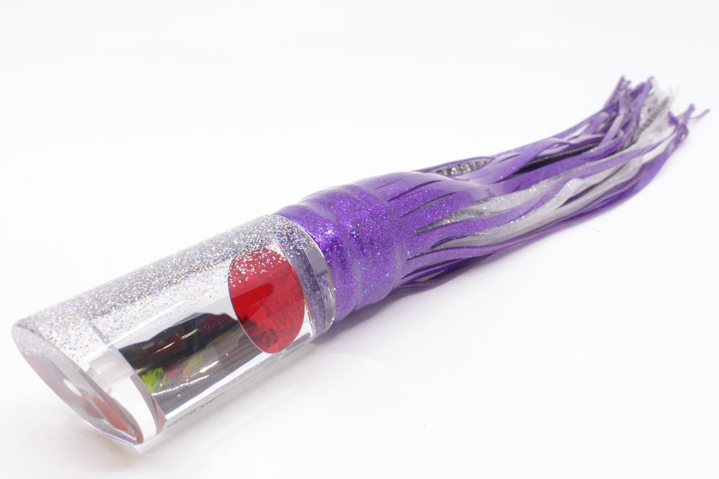 TANTRUM Lures Mirrored Silver Back Large Tube 12" 8.5oz Skirted Purple/Milky White