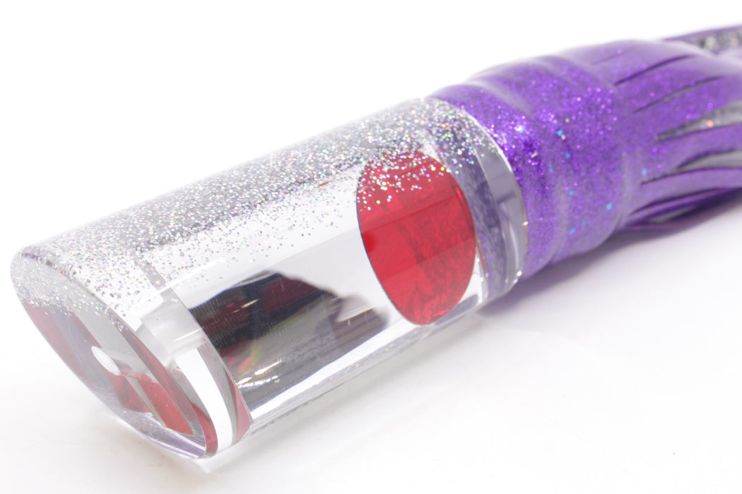 TANTRUM Lures Mirrored Silver Back Large Tube 12" 8.5oz Skirted Purple/Milky White