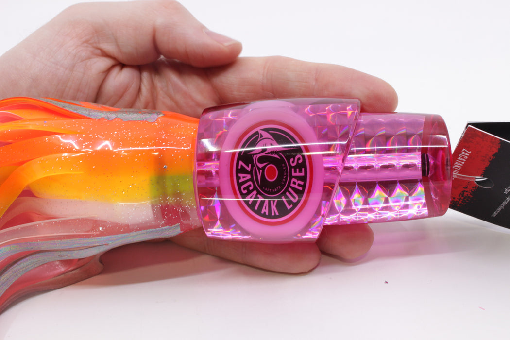 Zacatak Lures Pink Rainbow Scale Large Thunderstruck 12" 8.5oz Skirted Kajiki