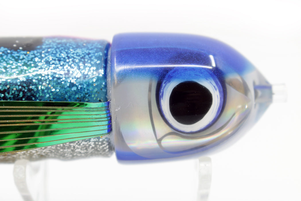 LS Lures Silver Rainbow Blue Back Flyer 9" 4.8oz Skirted Evil with Wings
