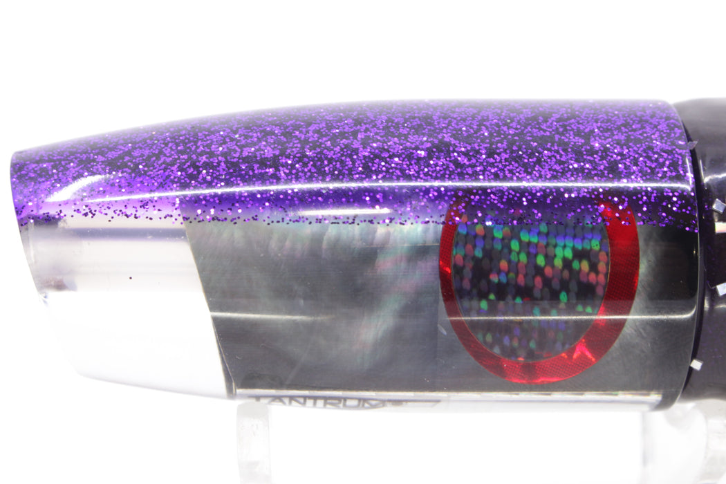 TANTRUM Lures Tahitian MOP Purple Back Medium Plunger 9" 5oz Skirted Black/Purple