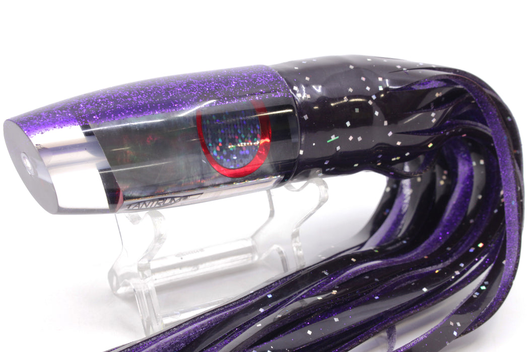 TANTRUM Lures Tahitian MOP Purple Back Medium Plunger 9" 5oz Skirted Black/Purple