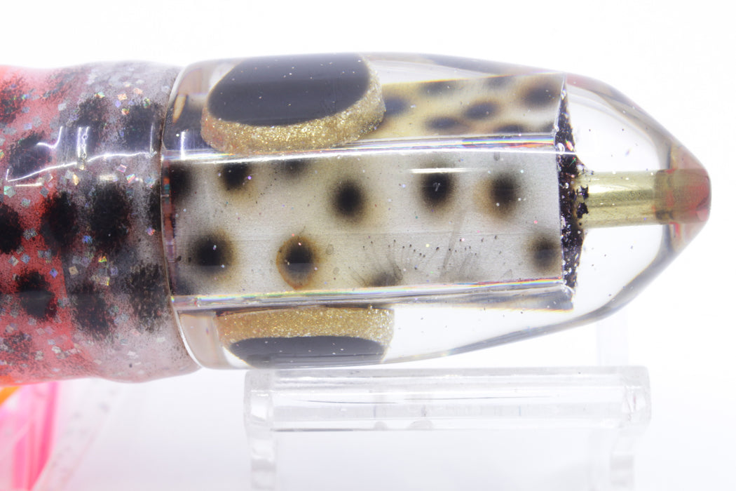 Ganku Lures "Tiger Cowrie" Bumbucha Bullet 9"+ 8oz Skirted Black Dots/Orange-Pink