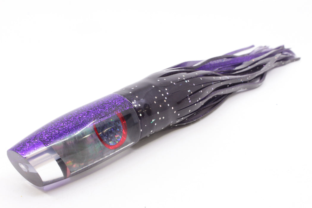 TANTRUM Lures Tahitian MOP Purple Back Medium Plunger 9" 5oz Skirted Black/Purple
