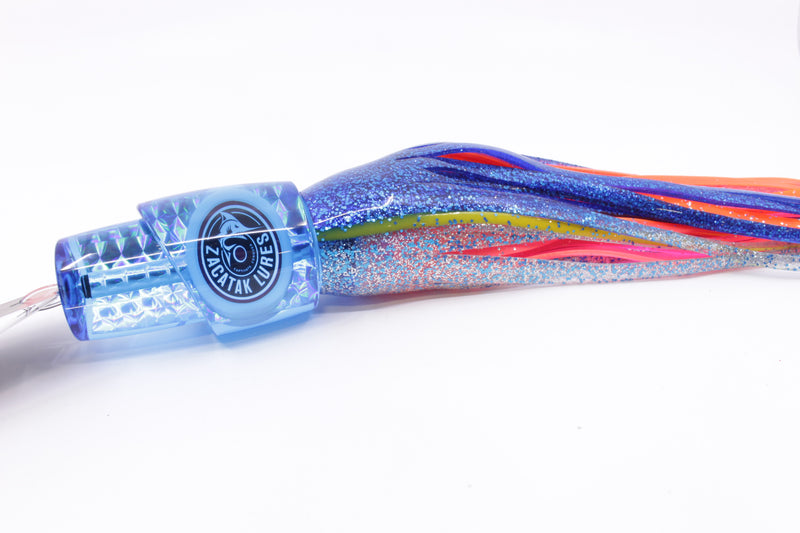 Zacatak Lures Blue Rainbow Scale Large Thunderstruck 12" 8.5oz Skirted Hot Hawaiian