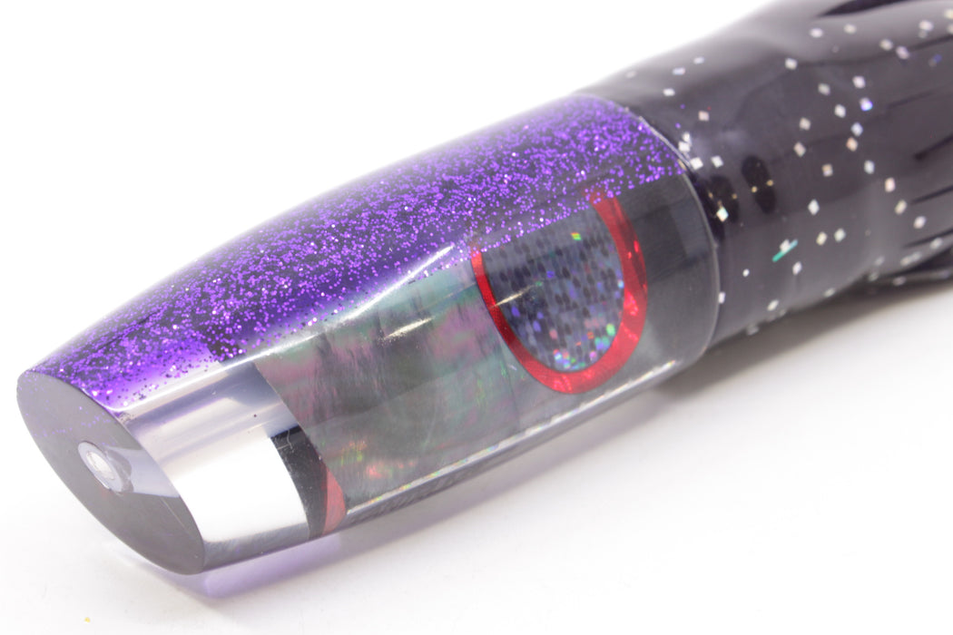 TANTRUM Lures Tahitian MOP Purple Back Medium Plunger 9" 5oz Skirted Black/Purple