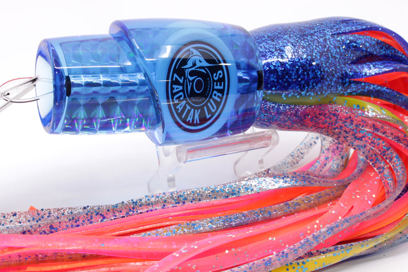 Zacatak Lures Blue Rainbow Scale Large Thunderstruck 12" 8.5oz Skirted Hot Hawaiian