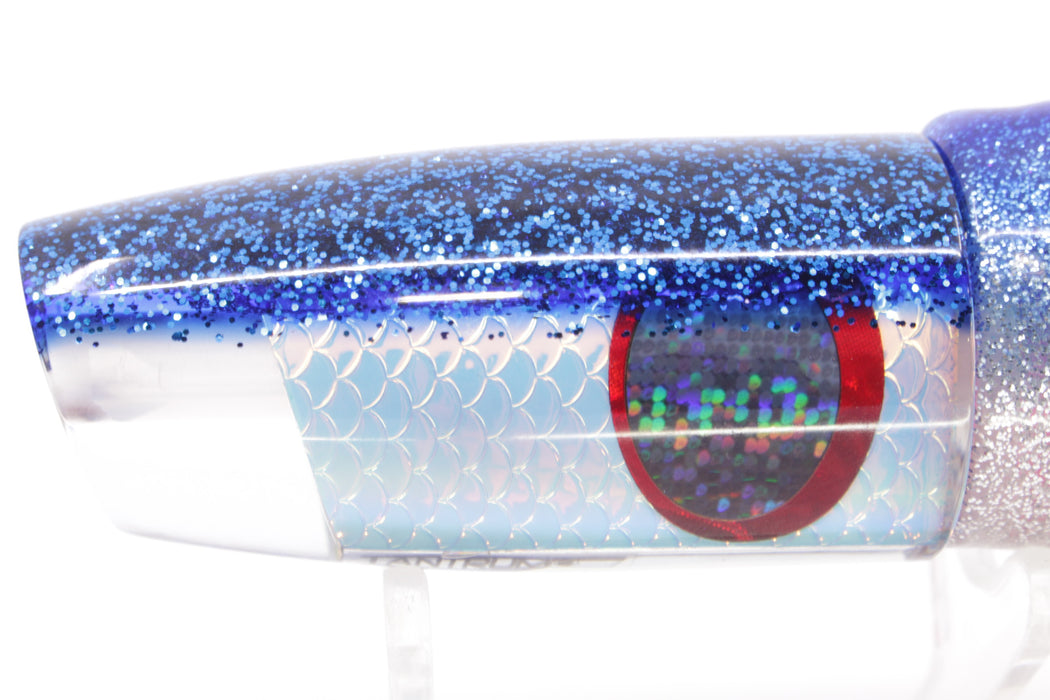 TANTRUM Lures Rainbow Scale Blue Back Medium Plunger 9" 5oz Skirted Blue-Silver/Pink