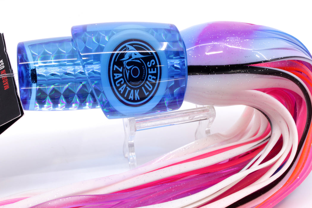 Zacatak Lures Blue Rainbow Scale Large Thunderstruck 12" 8.5oz Skirted Lilac Lumo