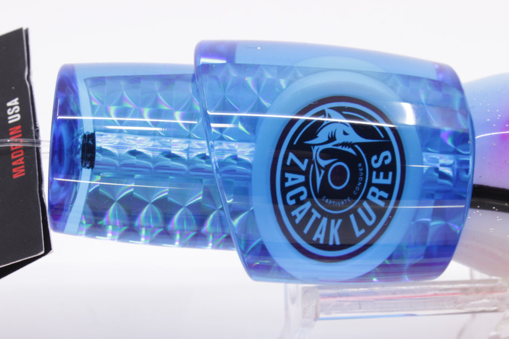 Zacatak Lures Blue Rainbow Scale Large Thunderstruck 12" 8.5oz Skirted Lilac Lumo