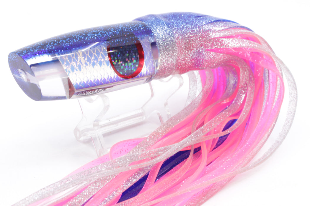 TANTRUM Lures Rainbow Scale Blue Back Medium Plunger 9" 5oz Skirted Blue-Silver/Pink