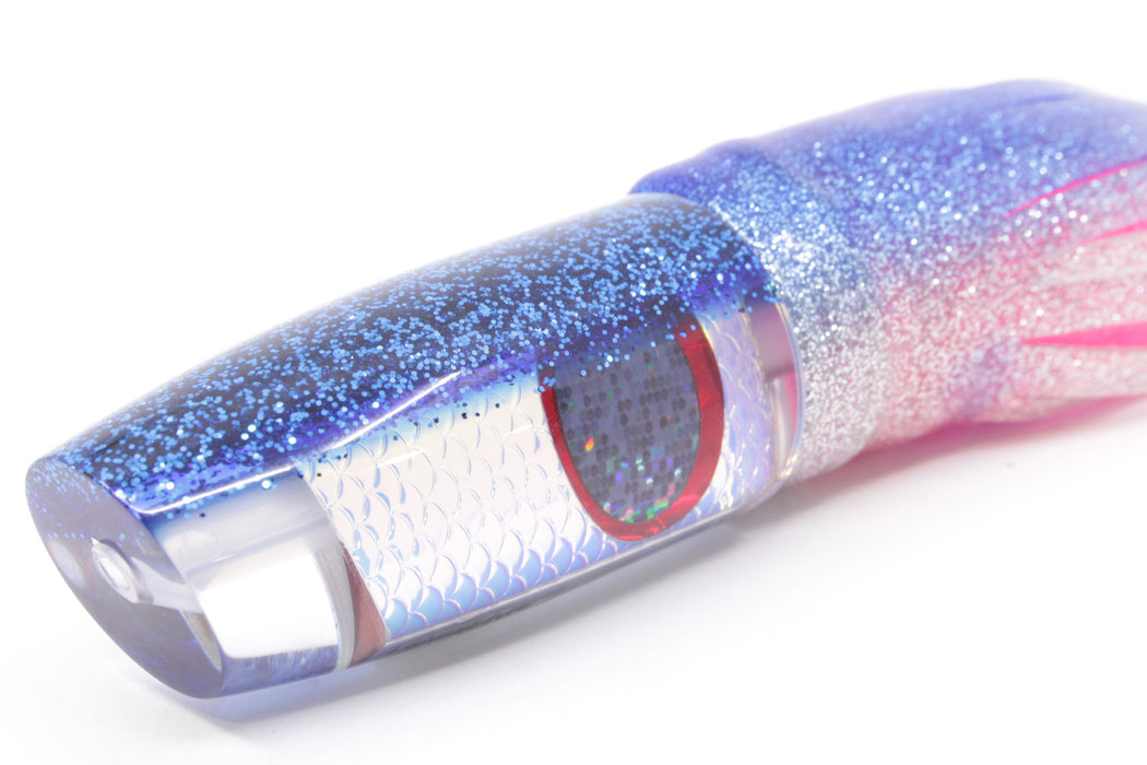 TANTRUM Lures Rainbow Scale Blue Back Medium Plunger 9" 5oz Skirted Blue-Silver/Pink